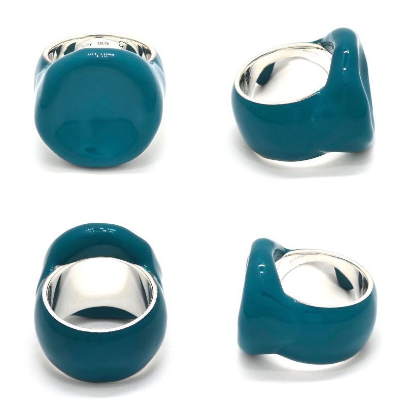 Bottega Veneta Enamel Paint Silver Signet Ring 15 Approx Blaster Star