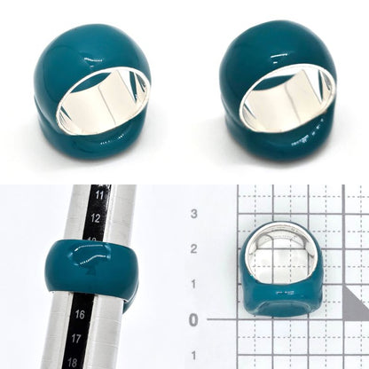 Bottega Veneta Enamel Paint Silver Signet Ring 15 Approx Blaster Star