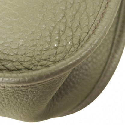 Hermes Shoulder Bag Evelyn 1PM Taurillon Clemence Olive Green Silver Hardware
