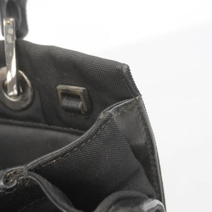 Gucci Handbag Bamboo 002 1016 Nylon Black Silver Hardware Women's