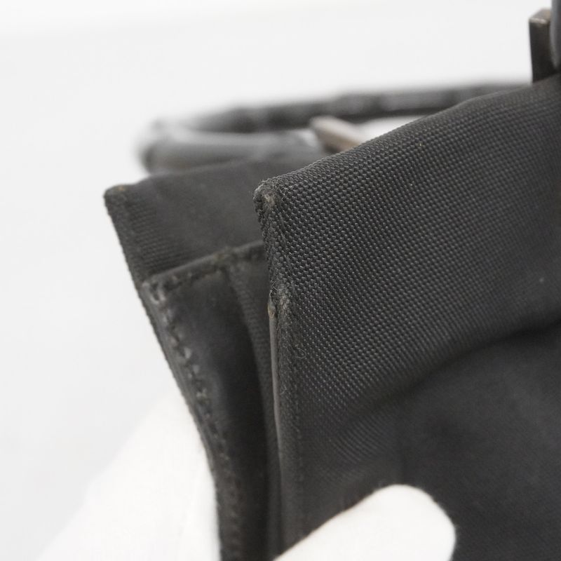 Gucci Handbag Bamboo 002 1016 Nylon Black Silver Hardware Women's