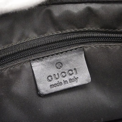 Gucci Handbag Bamboo 002 1016 Nylon Black Silver Hardware Women's