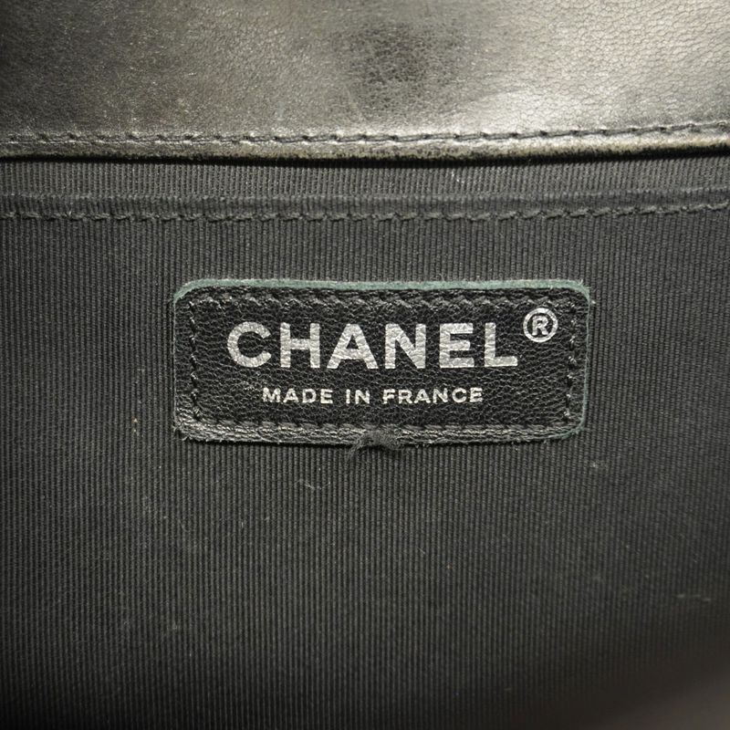 Chanel Shoulder Bag Boy Chanel Leather Wool Multicolor Black Silver Hardware