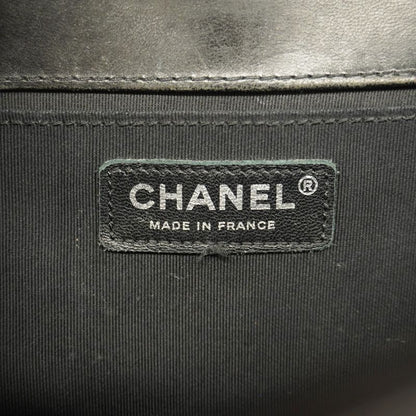 Chanel Shoulder Bag Boy Chanel Leather Wool Multicolor Black Silver Hardware