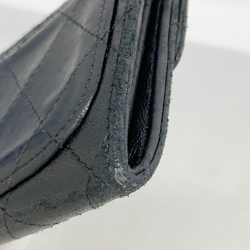 Chanel Card Case Matelasse Lambskin Black Silver Hardware Men Women Unisex