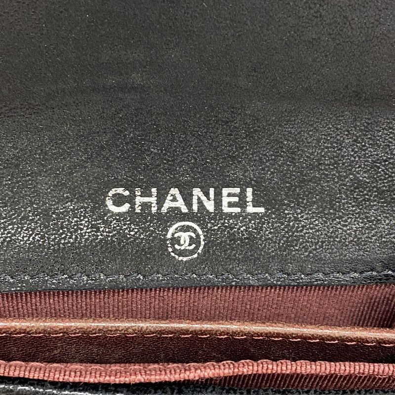 Chanel Card Case Matelasse Lambskin Black Silver Hardware Men Women Unisex