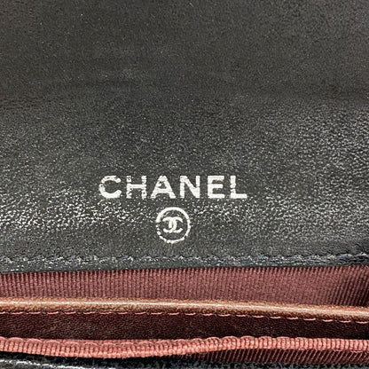 Chanel Card Case Matelasse Lambskin Black Silver Hardware Men Women Unisex