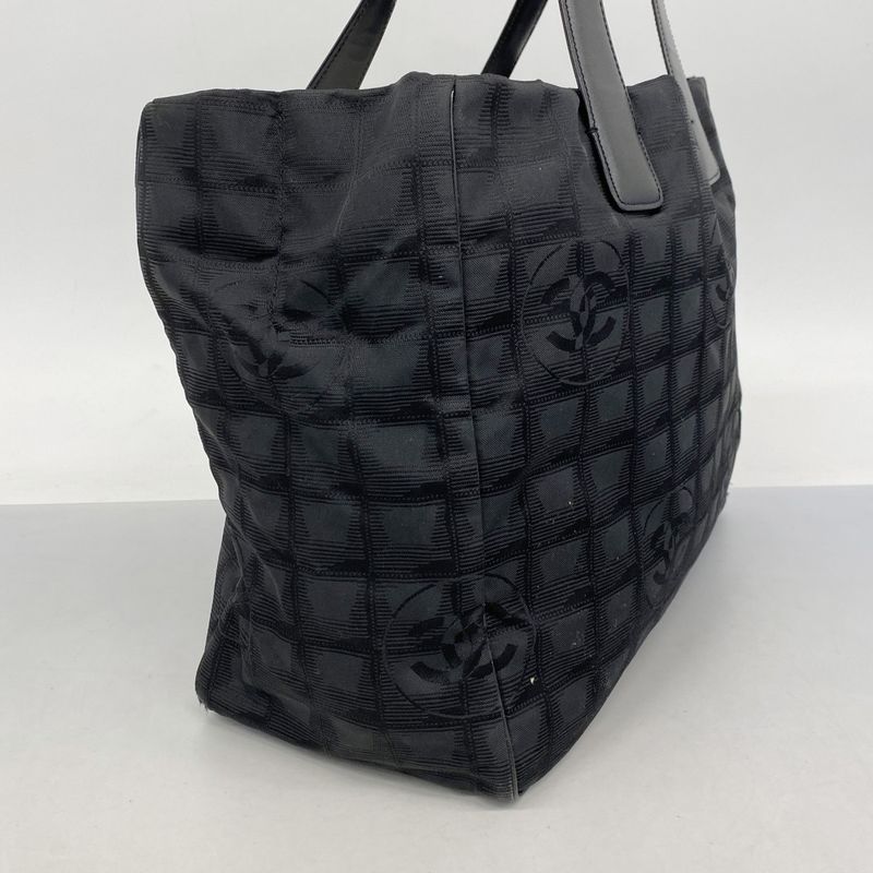 Chanel Tote Bag New Travel Nylon Black Gold Hardware Women's