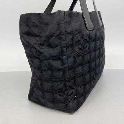 Chanel Tote Bag New Travel Nylon Black Gold Hardware Women's
