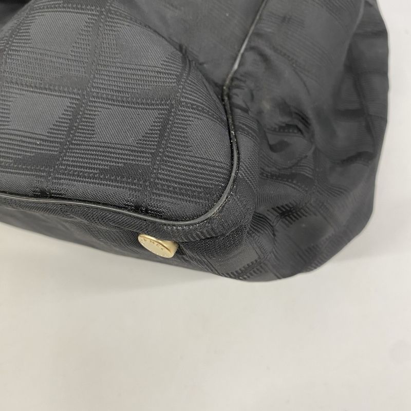 Chanel Tote Bag New Travel Nylon Black Gold Hardware Women's