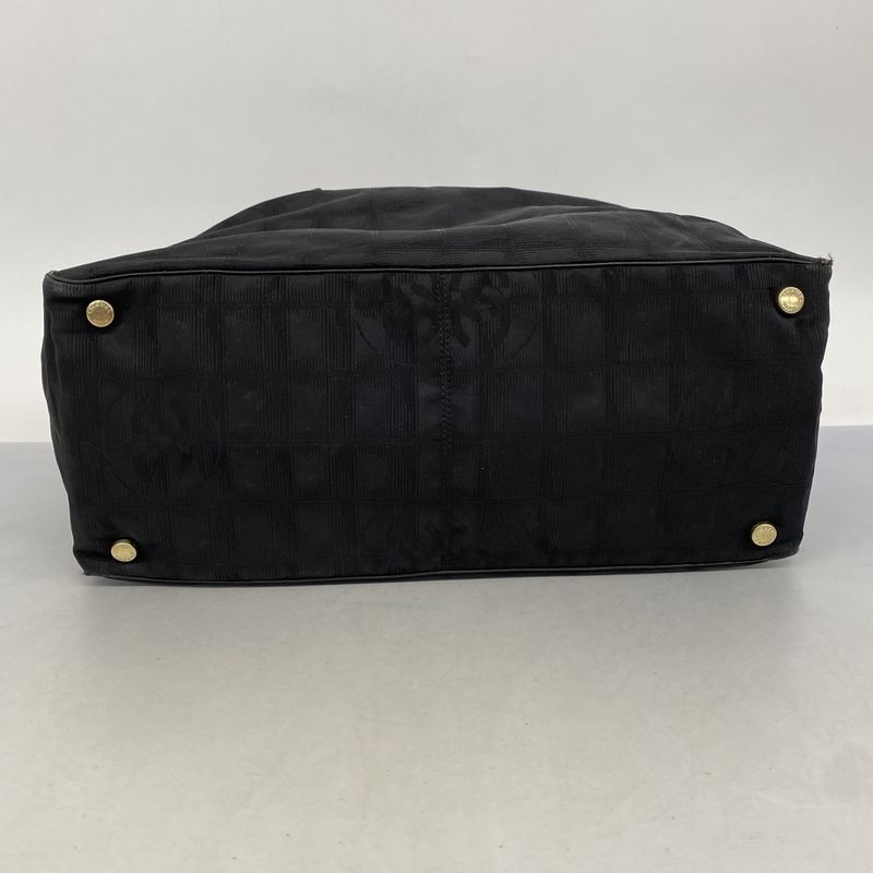 Chanel Tote Bag New Travel Nylon Black Gold Hardware Women's