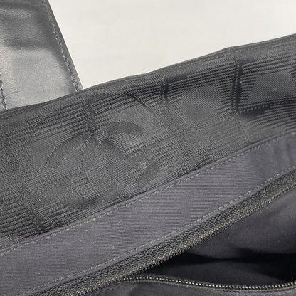Chanel Tote Bag New Travel Nylon Black Gold Hardware Women's
