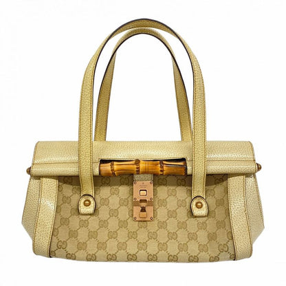 Gucci Handbag GG Canvas Bamboo 111713 Canvas Beige Ladies