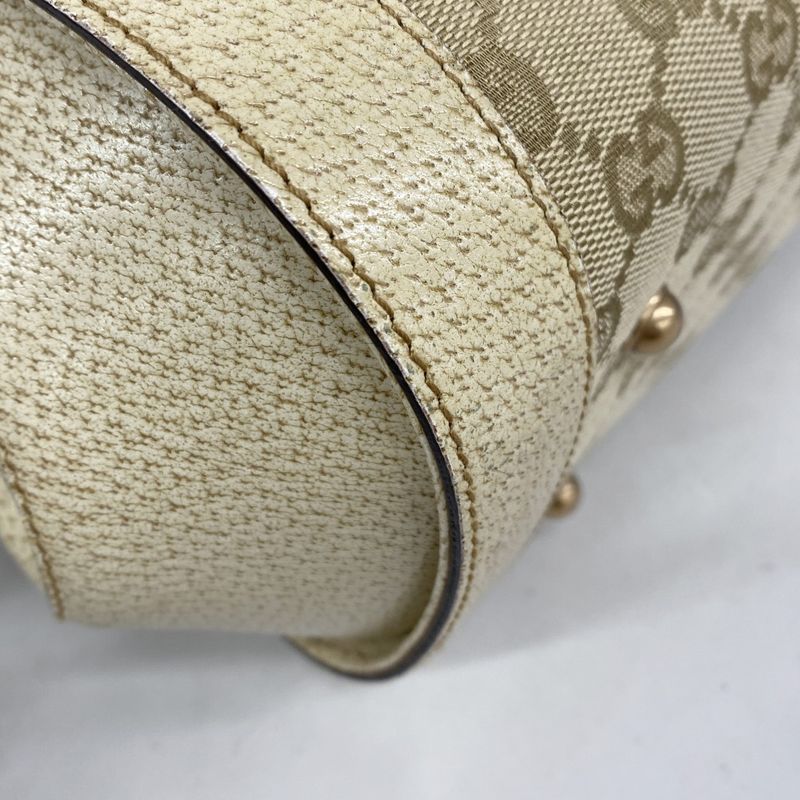 Gucci Handbag GG Canvas Bamboo 111713 Canvas Beige Ladies