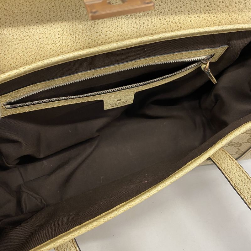 Gucci Handbag GG Canvas Bamboo 111713 Canvas Beige Ladies