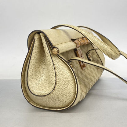 Gucci Handbag GG Canvas Bamboo 111713 Canvas Beige Ladies