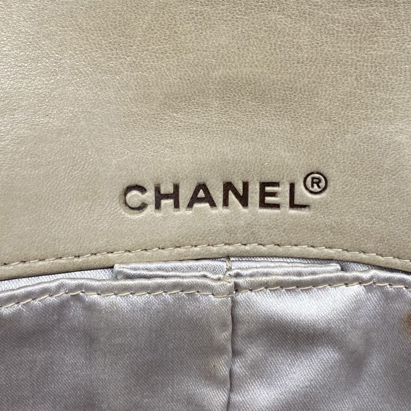 Chanel Shoulder Bag New Travel Nylon Beige Silver Hardware Women's