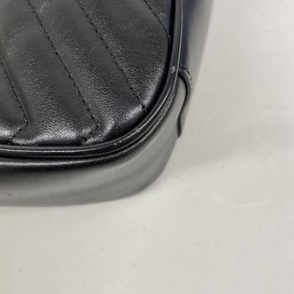 Gucci Shoulder Bag Ggmarmont 443497 Leather Black Gold Hardware Women's