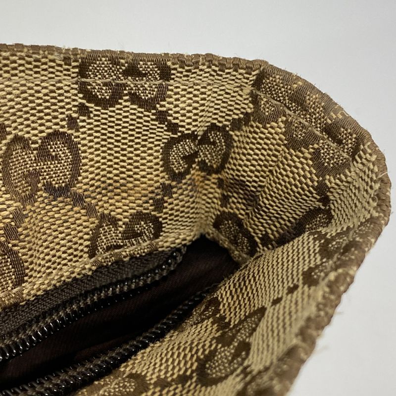 Gucci Tote Bag GG Canvas Sherry Line 131230 Canvas Brown Silver Hardware Women's