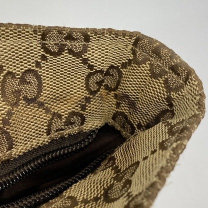 Gucci Tote Bag GG Canvas Sherry Line 131230 Canvas Brown Silver Hardware Women's