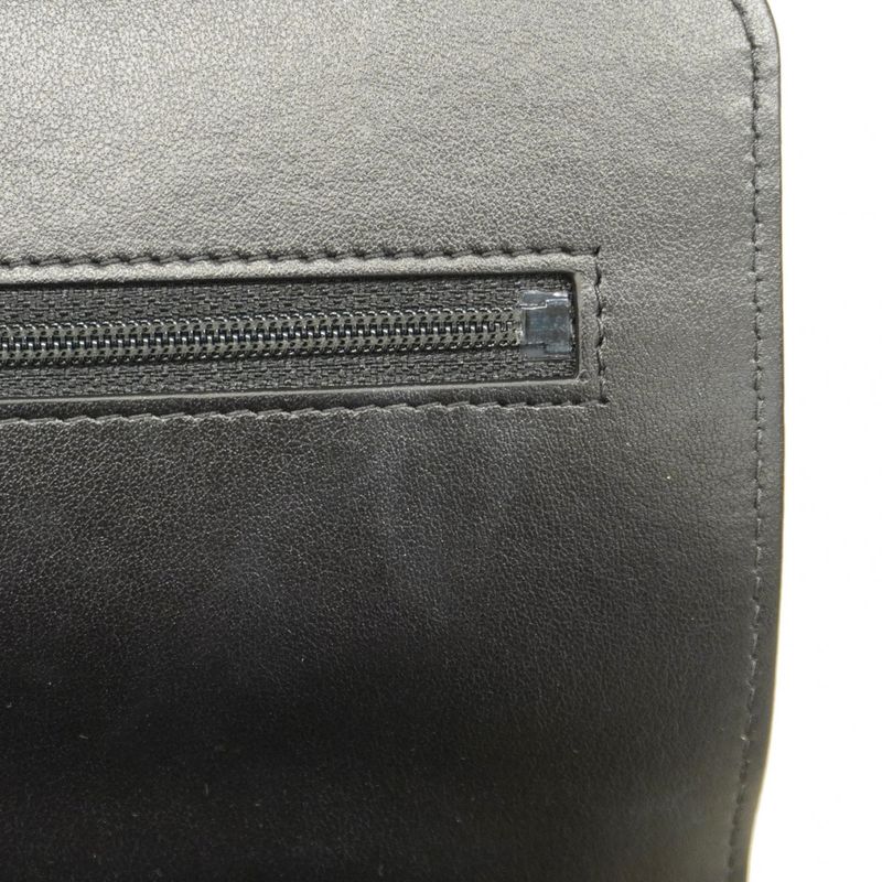 Chanel Shoulder Wallet Boy Chanel Caviar Skin Black Gold Hardware Women's