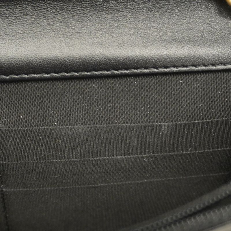 Chanel Shoulder Wallet Boy Chanel Caviar Skin Black Gold Hardware Women's