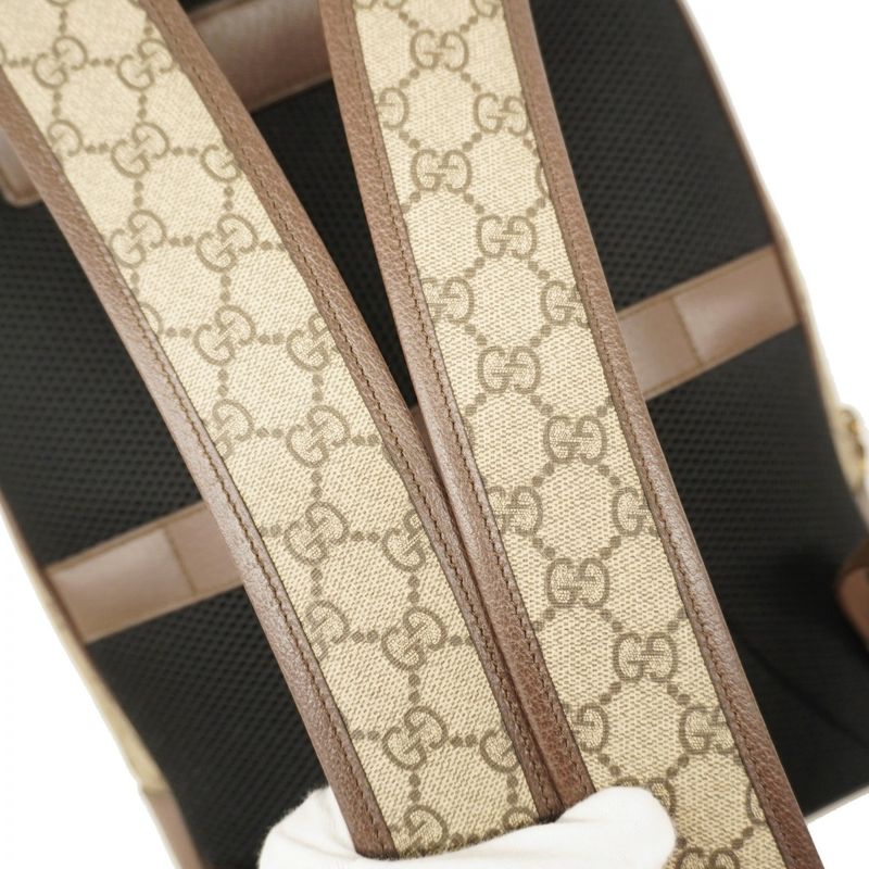 Gucci Rucksack/daypack GG Supreme Sherry Line 779901 PVC Brown Gold Hardware