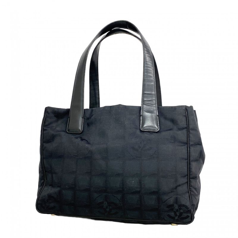 Chanel Tote Bag New Travel Nylon Black Gold Hardware Women's