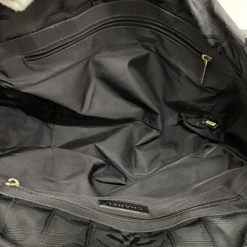 Chanel Tote Bag New Travel Nylon Black Gold Hardware Women's