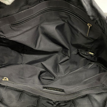Chanel Tote Bag New Travel Nylon Black Gold Hardware Women's