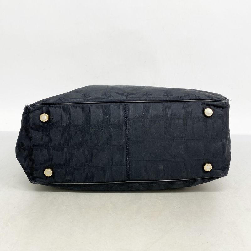 Chanel Tote Bag New Travel Nylon Black Gold Hardware Women's