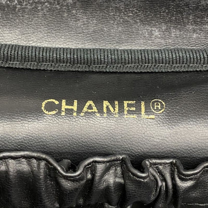 Chanel Vanity Bag Bicolore Leather Black Gold Hardware Women's