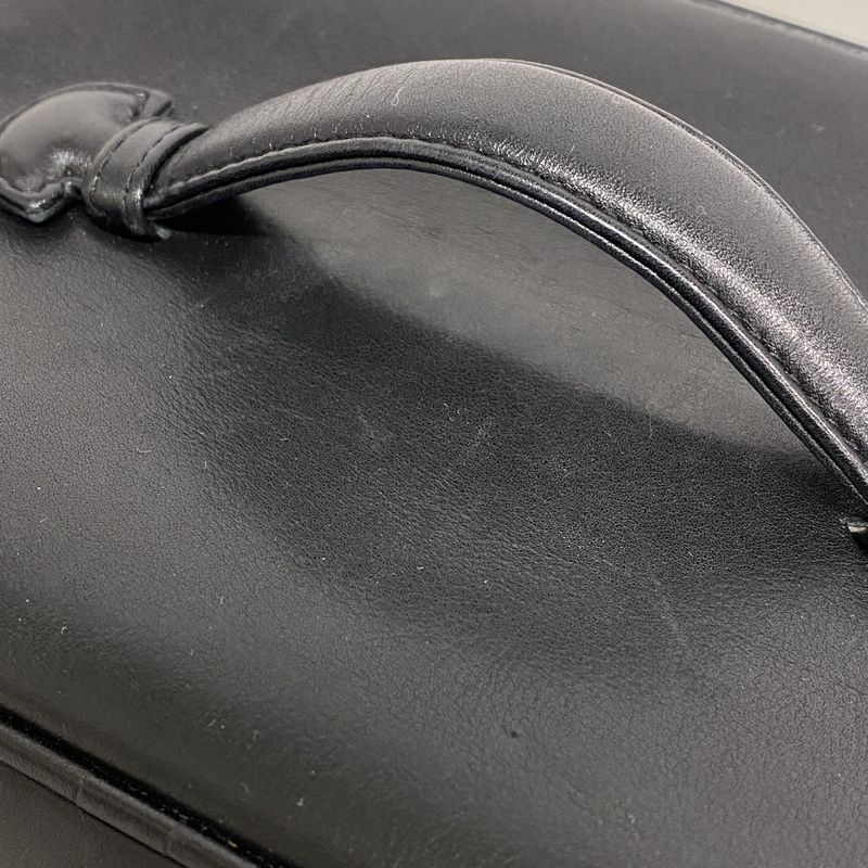 Chanel Vanity Bag Bicolore Leather Black Gold Hardware Women's