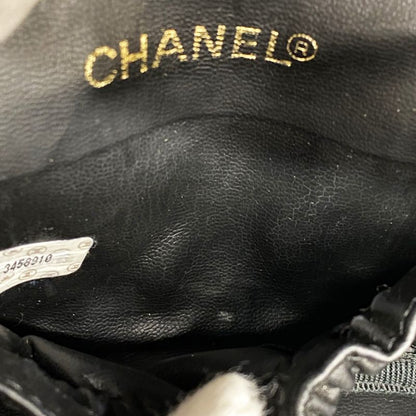 Chanel Vanity Bag Bicolore Leather Black Gold Hardware Women's