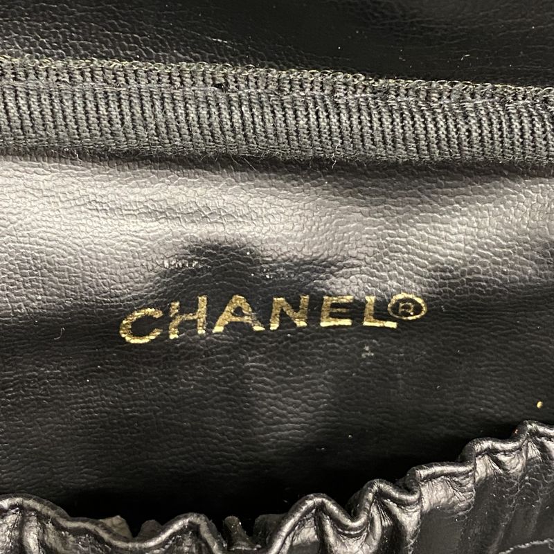 Chanel Vanity Bag Caviar Skin Black Gold Hardware Women's