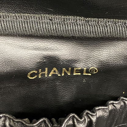 Chanel Vanity Bag Caviar Skin Black Gold Hardware Women's