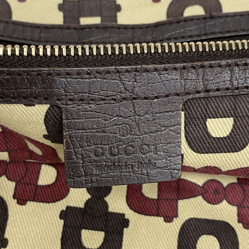 Gucci Tote Bag GG Canvas Sherry Line 139260 Canvas Beige Gold Hardware Women's