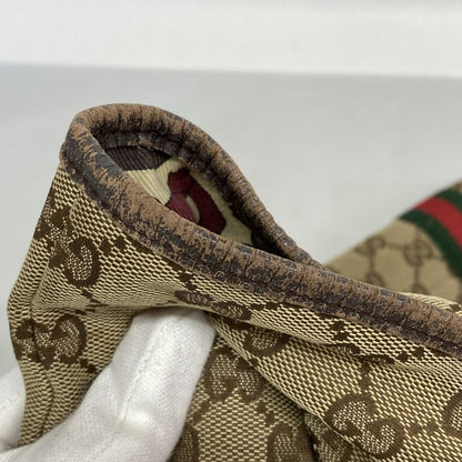 Gucci Tote Bag GG Canvas Sherry Line 139260 Canvas Beige Gold Hardware Women's