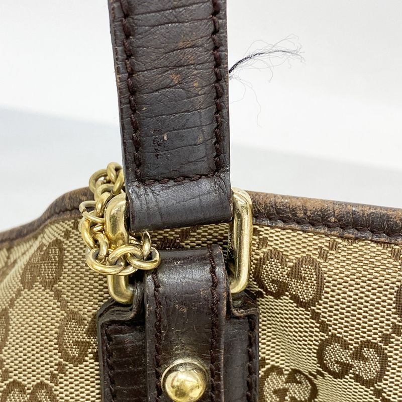 Gucci Tote Bag GG Canvas Sherry Line 139260 Canvas Beige Gold Hardware Women's