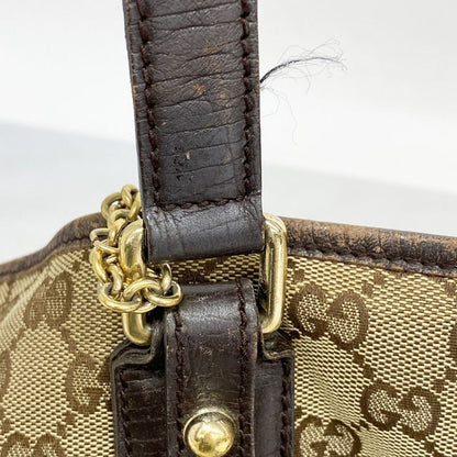 Gucci Tote Bag GG Canvas Sherry Line 139260 Canvas Beige Gold Hardware Women's