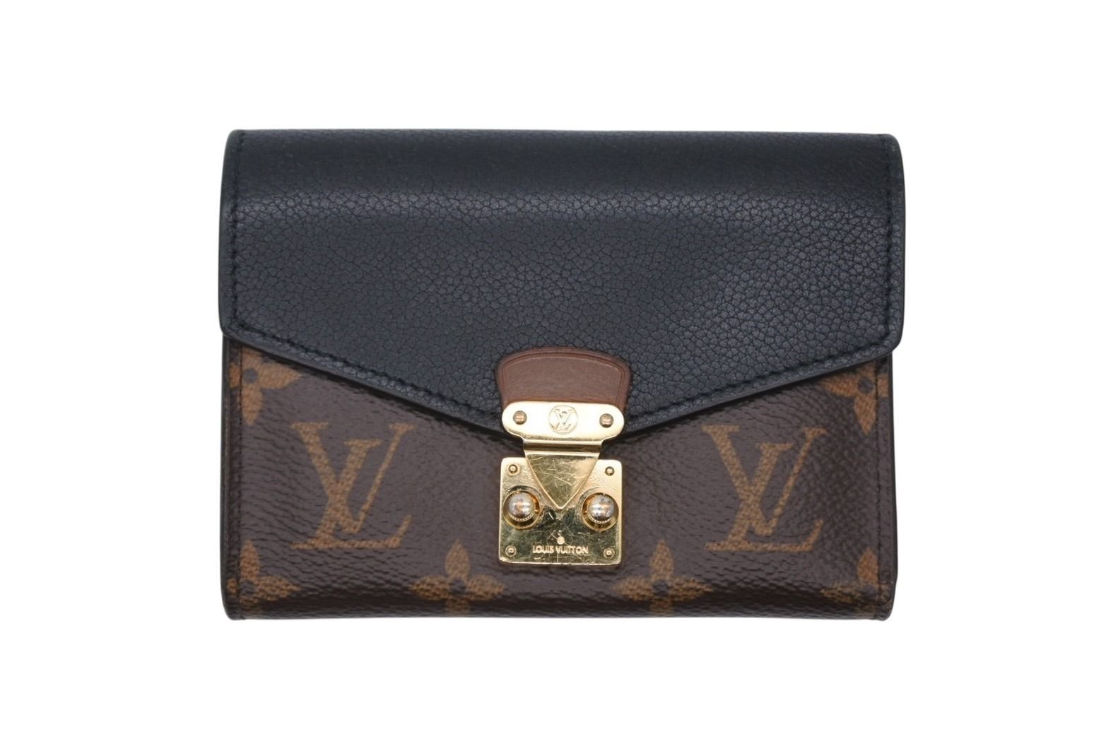 Louis Vuitton Portefeuille Pallas Compact Trifold Wallet Monogram Canvas Brown