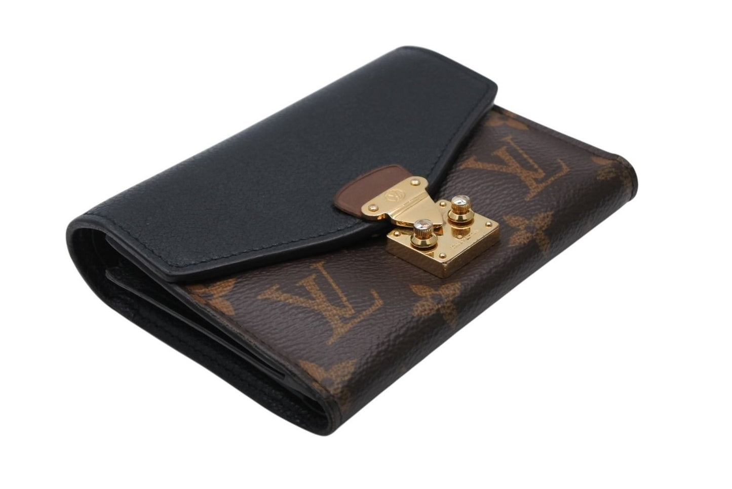 Louis Vuitton Portefeuille Pallas Compact Trifold Wallet Monogram Canvas Brown — view 3
