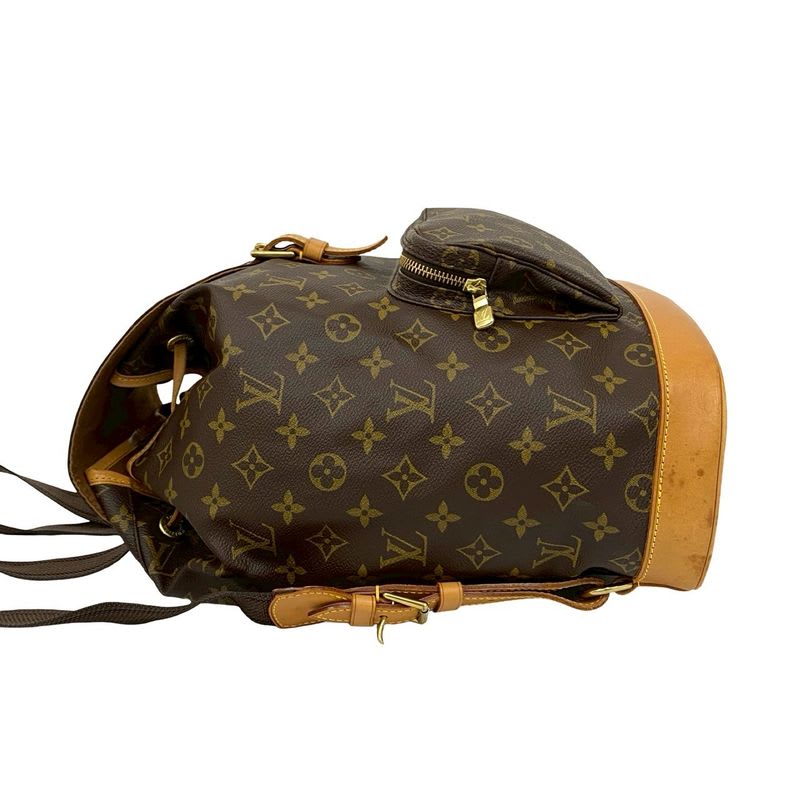 Louis Vuitton Vintage Montsouris Monogram Leather Drawstring Rucksack Sac