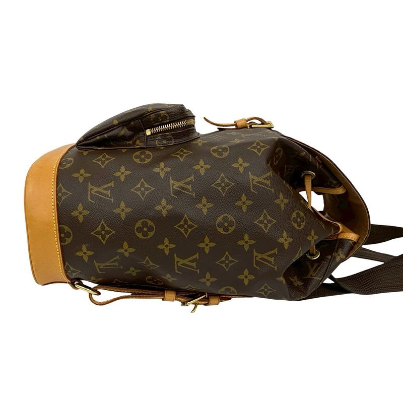 Louis Vuitton Vintage Montsouris Monogram Leather Drawstring Rucksack Sac