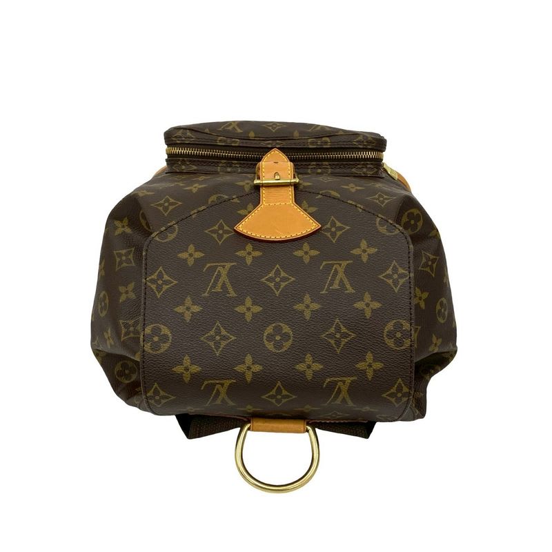 Louis Vuitton Vintage Montsouris Monogram Leather Drawstring Rucksack Sac
