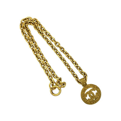 Chanel Vintage Coco Motif GP Chain Necklace Pendant Accessory 94A