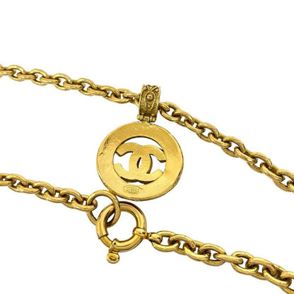 Chanel Vintage Coco Motif GP Chain Necklace Pendant Accessory 94A