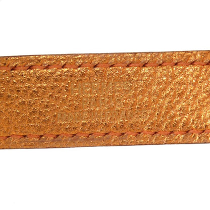 Hermes Glove Holder Leather Orange Gold Hardware H Stamp Bag Charm 0966
