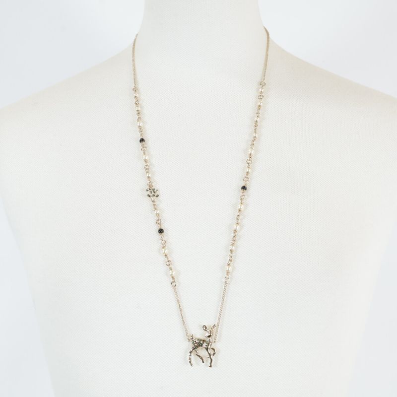 Same As Chanel G26C Rhinestone Coco Mark Pearl Bambi