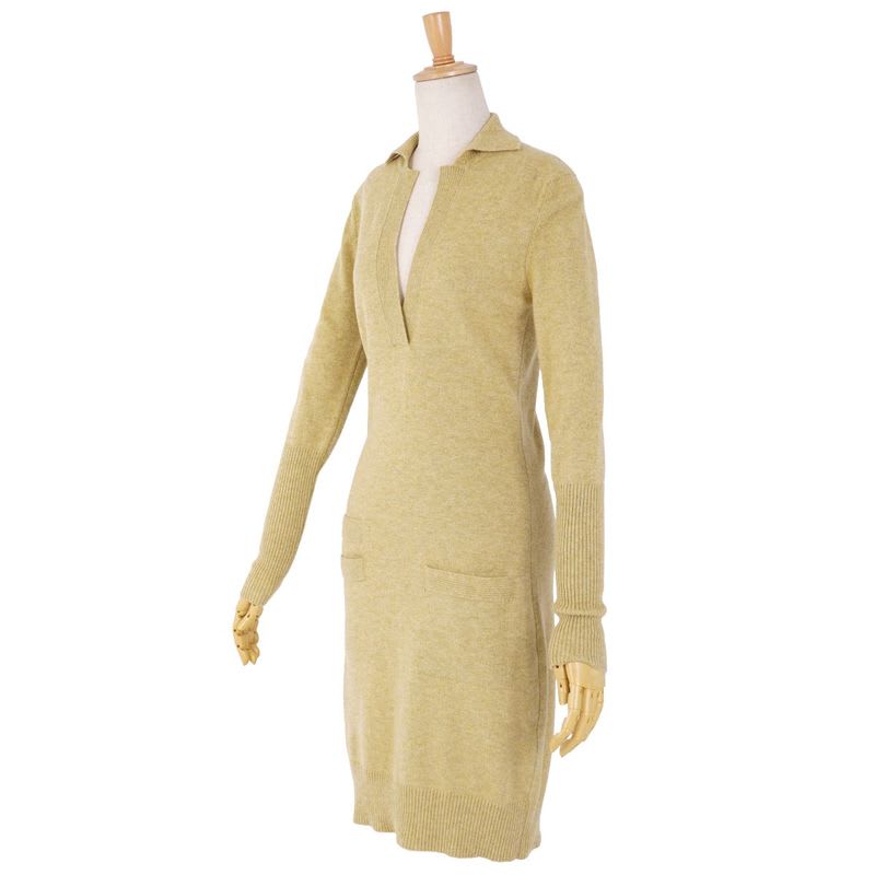 Hermes Dress Gaultier Period Knit Long Sleeve Cashmere